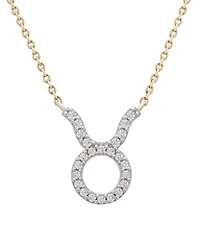 10K Yellow Gold Taurus 0.10CTW Diamond Pendant