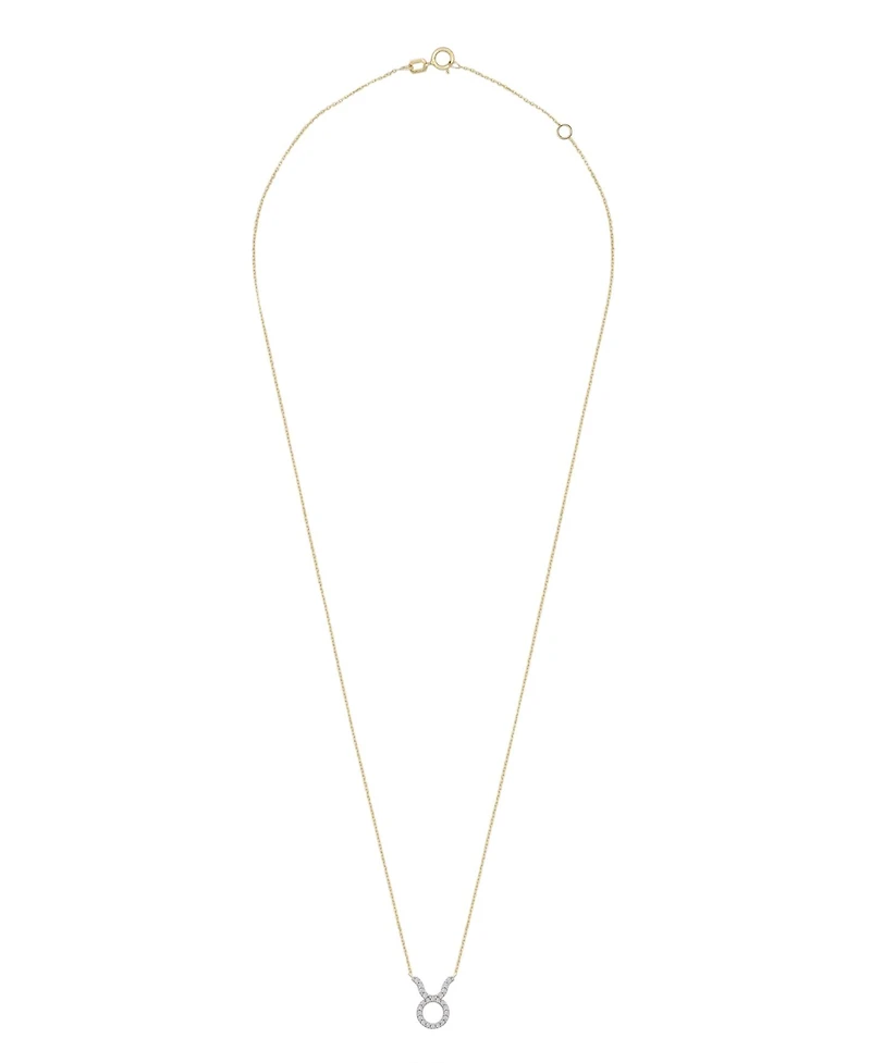 10K Yellow Gold Taurus 0.10CTW Diamond Pendant