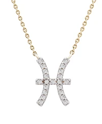 10K Yellow Gold Pisces 0.10CTW Diamond Pendant
