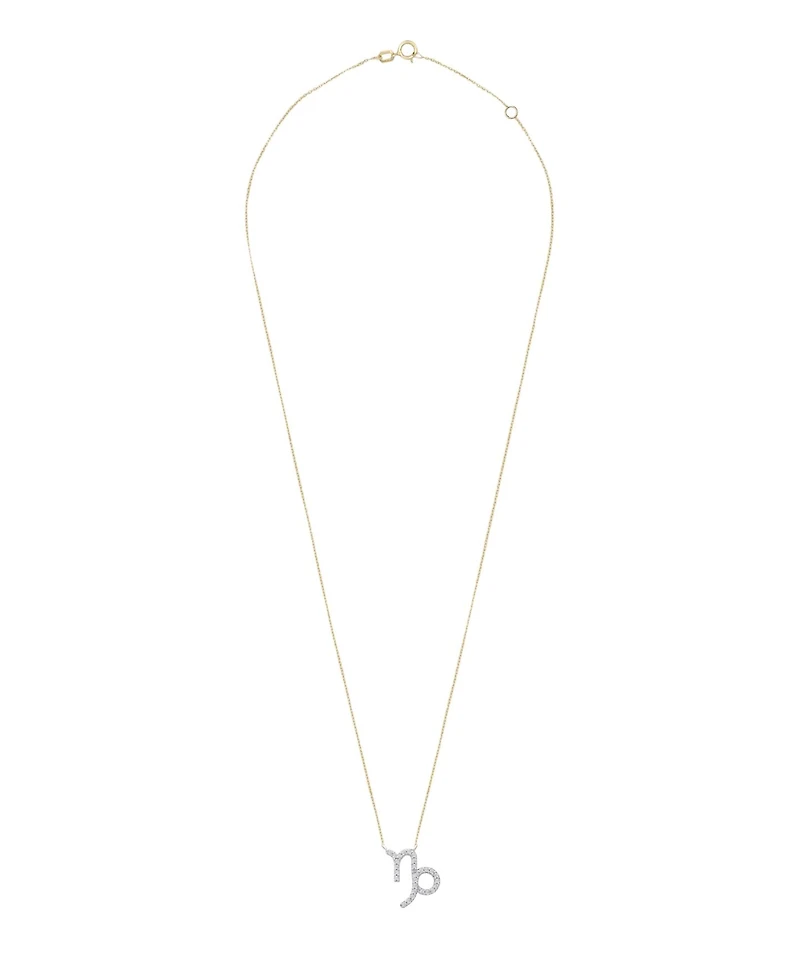10K Yellow Gold Capricorn 0.10CTW Diamond Pendant