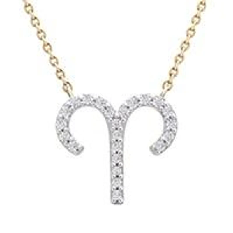 10K Yellow Gold Aries 0.10CTW Diamond Pendant