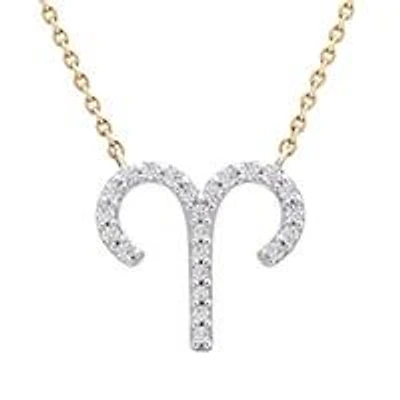 10K Yellow Gold Aries 0.10CTW Diamond Pendant