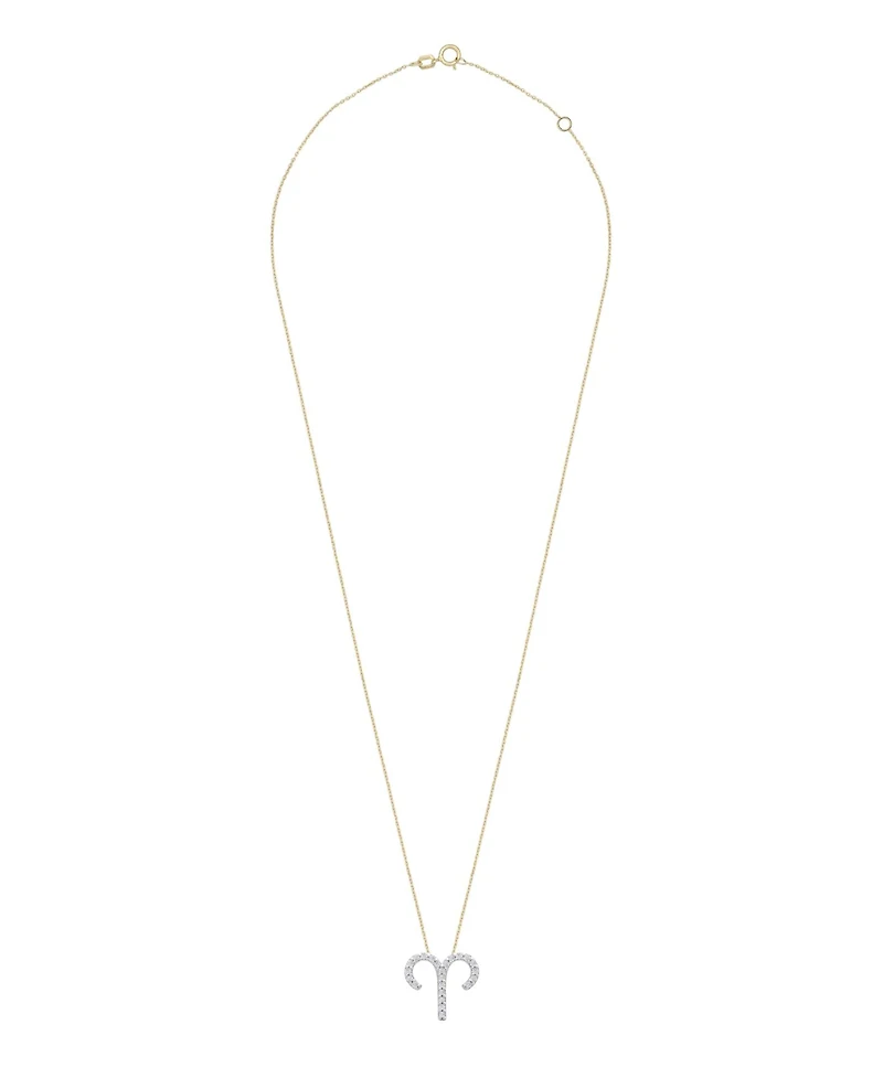 10K Yellow Gold Aries 0.10CTW Diamond Pendant