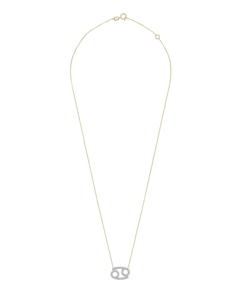 10K Yellow Gold Cancer 0.10CTW Diamond Pendant