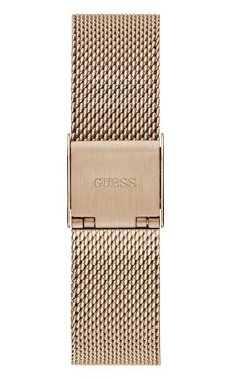 Guess Women's Rose Gold-Tone Mesh Analog Watch