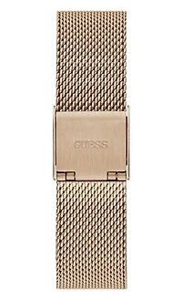 Guess Women's Rose Gold-Tone Mesh Analog Watch