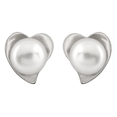 Sterling Silver 6-7mm White Freshwater Pearl Earrings