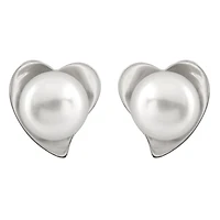 Sterling Silver 6-7mm White Freshwater Pearl Earrings