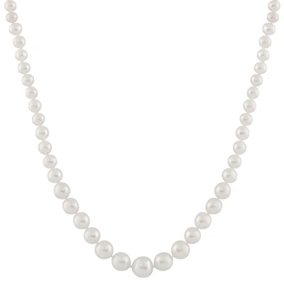 14K Yellow Gold 4-8mm White Freshwater Pearl 18" Necklace