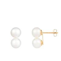 14K Yellow Gold 6-6.5mm Freshwater Pearl Stud Earrings