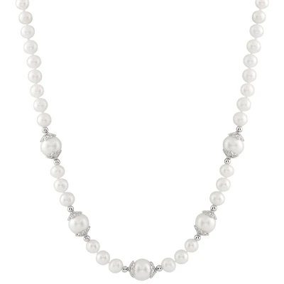 Sterling Silver 6-12mm Freshwater Pearls 18" Necklace