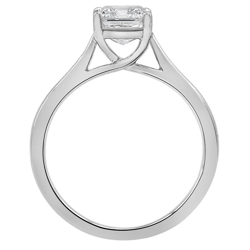 14K White Gold Lab Grown Emerald Cut Diamond 1.90CT SI1/GH