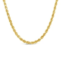 10K Yellow Gold 20" 2mm Semi Solid Diamond Cut Rope Chain