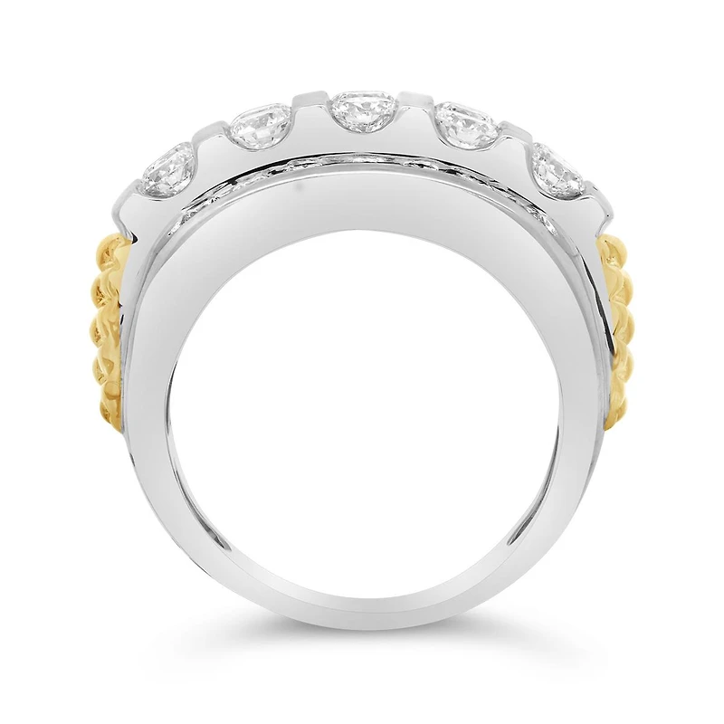 10K White and Yellow Gold Lab Grown 2.94CTW Diamond Band