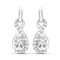 Sterling Silver White Topaz Earrings