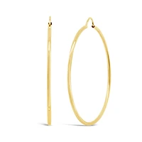 10K Yellow Gold 40mm Polished Tube Hoop Earrings