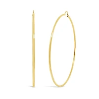 10K Yellow Gold 60mm Polished Tube Hoop Earrings