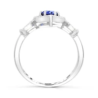 10K White Gold Tanzanite & White Sapphire Ring