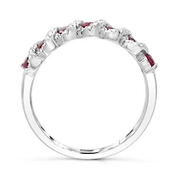 14K White Gold Ruby & Diamond Ring