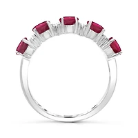 14K White Gold Ruby & Diamond Ring