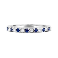 14K White Gold Sapphire & Diamond Ring