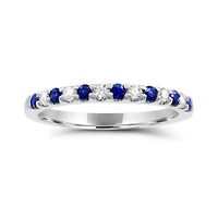 14K White Gold Sapphire & Diamond Ring