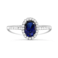 14K White Gold Sapphire & Diamond Ring