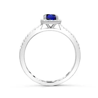 14K White Gold Sapphire & Diamond Ring