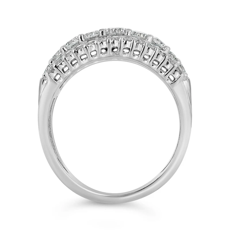 10K White Gold Multi-Row 1.50CTW Diamond Band