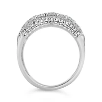 10K White Gold Multi-Row 1.50CTW Diamond Band
