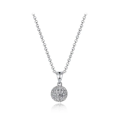 Sterling Silver Cubic Zirconia 8mm Ball Pendant