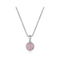 Sterling Silver Pink Cubic Zirconia 8mm Ball Pendant