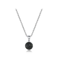 Sterling Silver Black Cubic Zirconia 8mm Ball Pendant