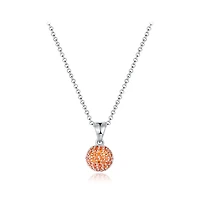 Sterling Silver Orange Cubic Zirconia 8mm Ball Pendant