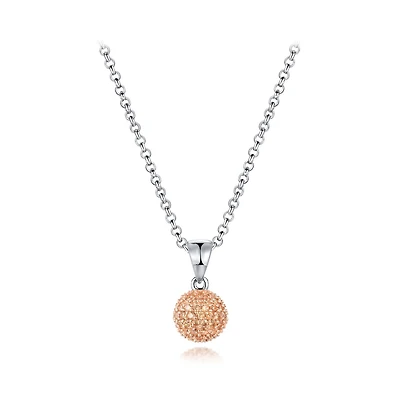 Sterling Silver Champagne Cubic Zirconia 8mm Ball Pendant