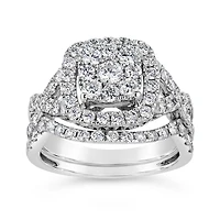 10K White Gold Diamond Bridal Set 1.50CTW I2/HI