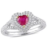 Julianna B 14K White Gold Ruby & Diamond Ring