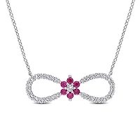 Julianna B Sterling Silver Created Ruby & Created White Sapphire Pendant