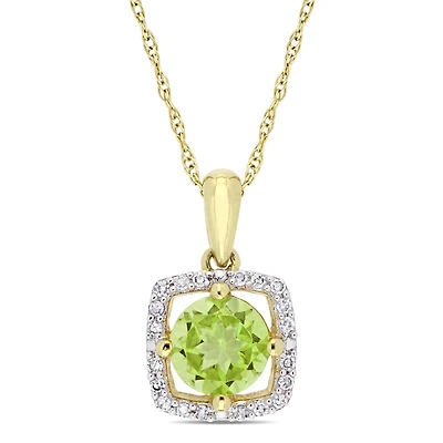 Julianna B 10K Yellow Gold Peridot & Diamond Pendant