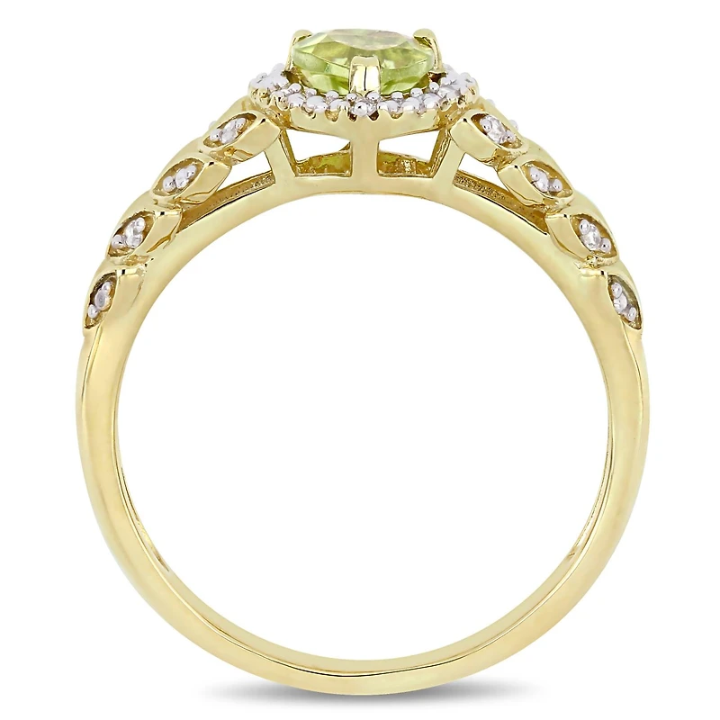 Julianna B 10K Yellow Gold Peridot & Diamond Ring