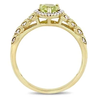 Julianna B 10K Yellow Gold Peridot & Diamond Ring
