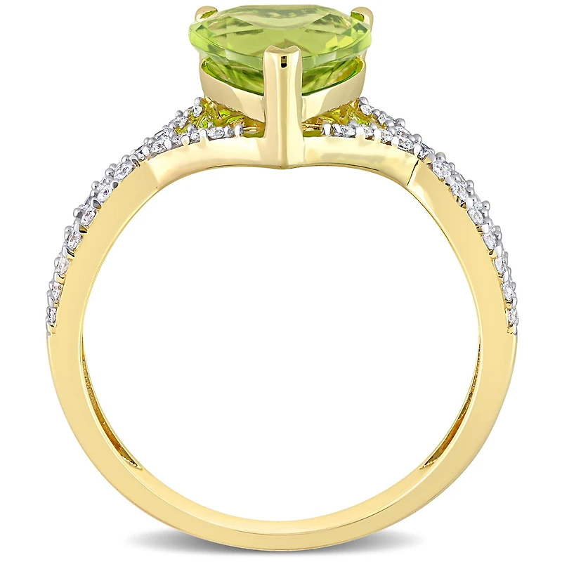 Julianna B 14K Yellow Gold Peridot & Diamond Ring