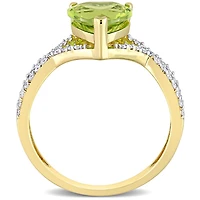 Julianna B 14K Yellow Gold Peridot & Diamond Ring