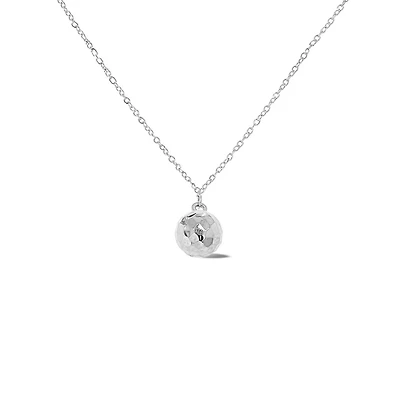 10K White Gold 18" Ball Diamond Cut Necklace