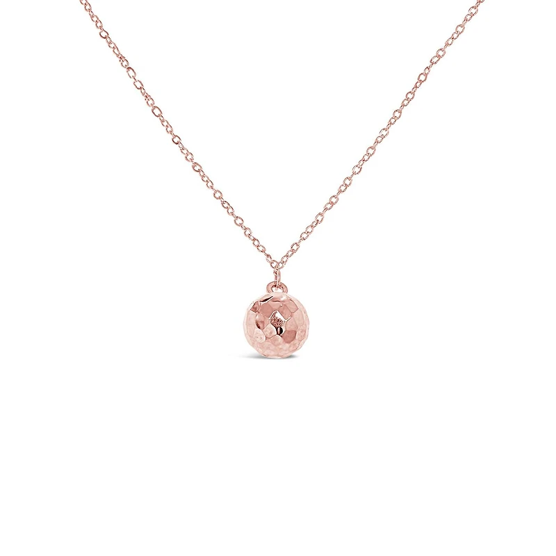 10K Rose Gold 18" Ball Diamond Cut Necklace