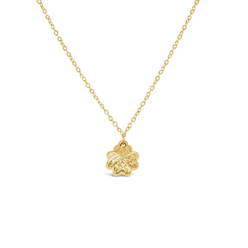 10K Yellow Gold 18" Clover Diamond Cut Necklace