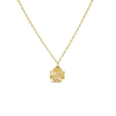 10K Yellow Gold 18" Clover Diamond Cut Necklace