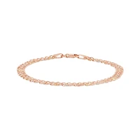 10K Tri-Colour Gold 7.5" Weaving Chain Bracelet