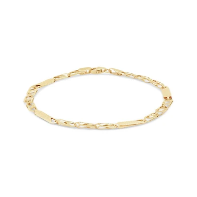 10K Yellow Gold 7.25" Chain Bracelet