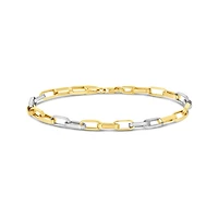 10K Yellow and White Gold 7.25" Rolo Chain Bracelet